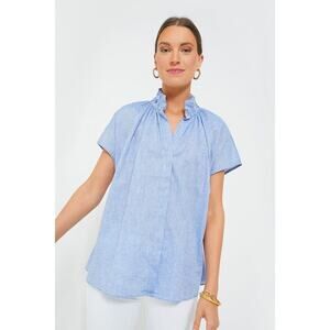 POMANDER PLACE Chambray Rae Blouse Size L NWT Retail $98 Tuckernuck